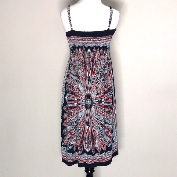 India Boutique Women’s Radial Design Stretch Midi Sun Dress- One Size - Picture 4 of 7